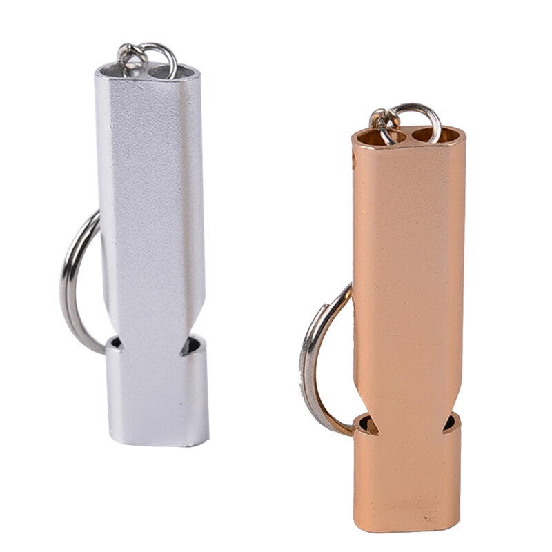 Double-frequency Alloy Aluminum Emergency Survival Whistle Outdoor Tool Keychain