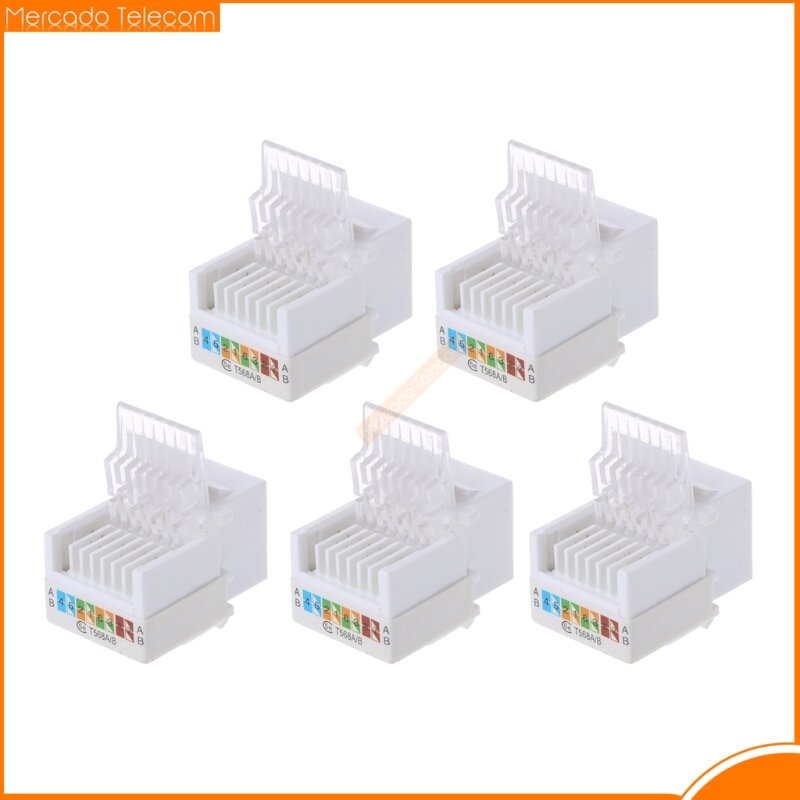 5pcs Tool-free CAT5E UTP network module RJ45 connector Information socket Computer Outlet cable adapter Jack