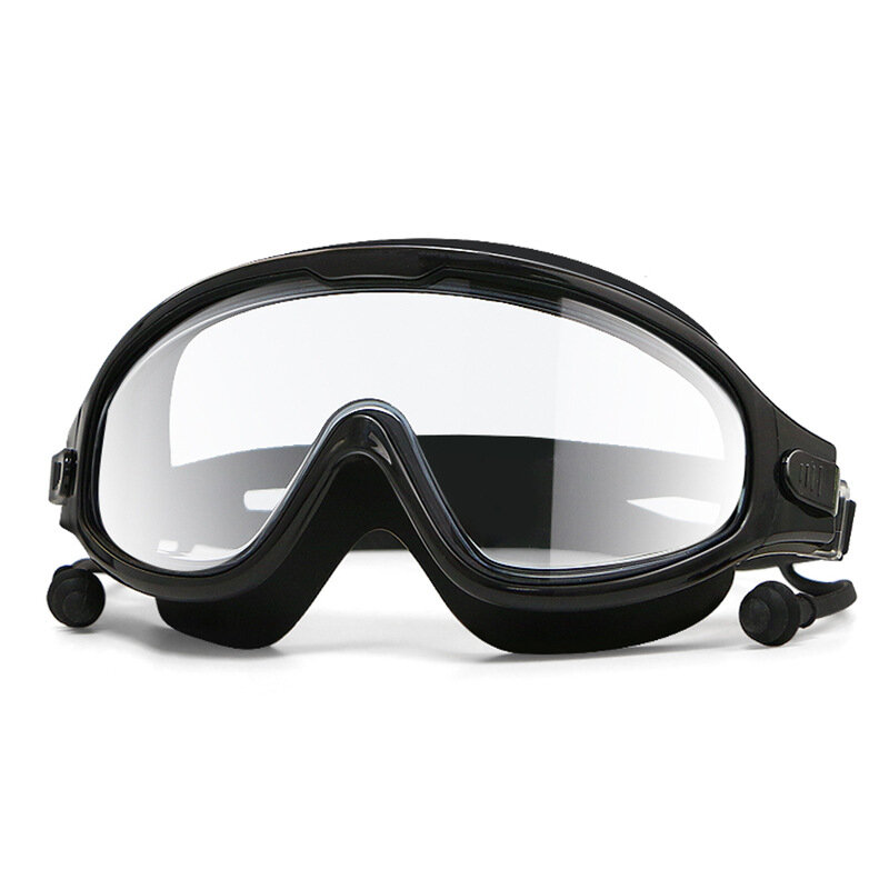 Gafas de natación universales para hombres y mujeres, lentes de montura grande para adultos, HD, transparentes, impermeables, antivaho