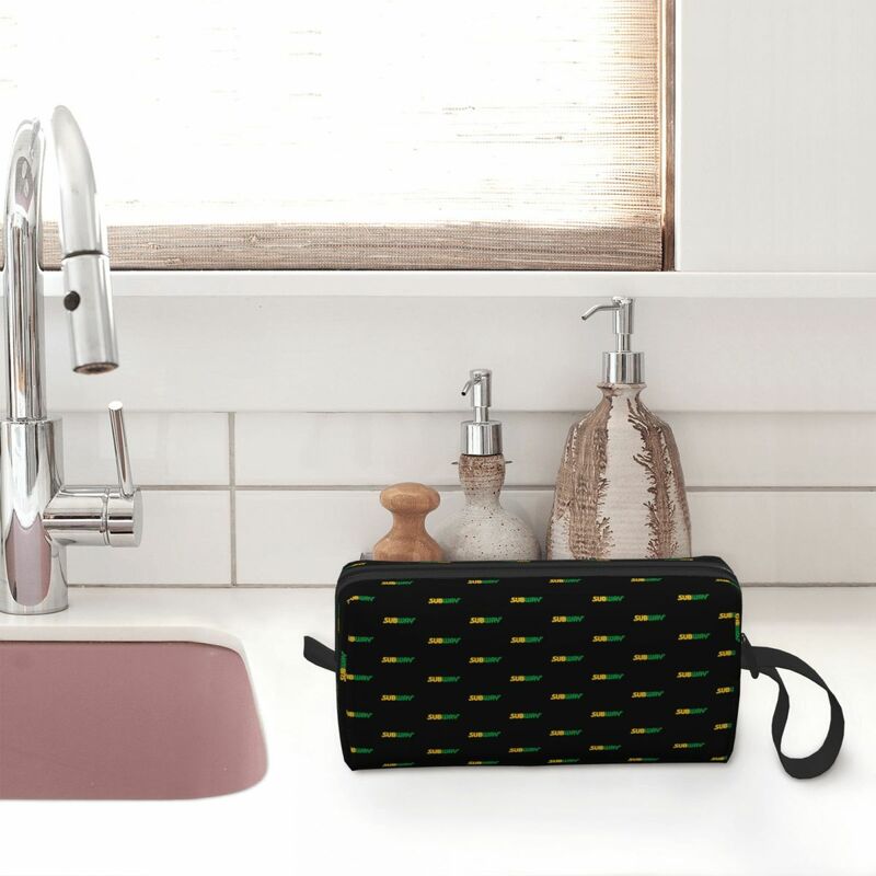 Subways Merchandise Large Makeup Bag Waterproof Pouch Travel Cosmetic Bags Portable Toiletry Bag for Unisex