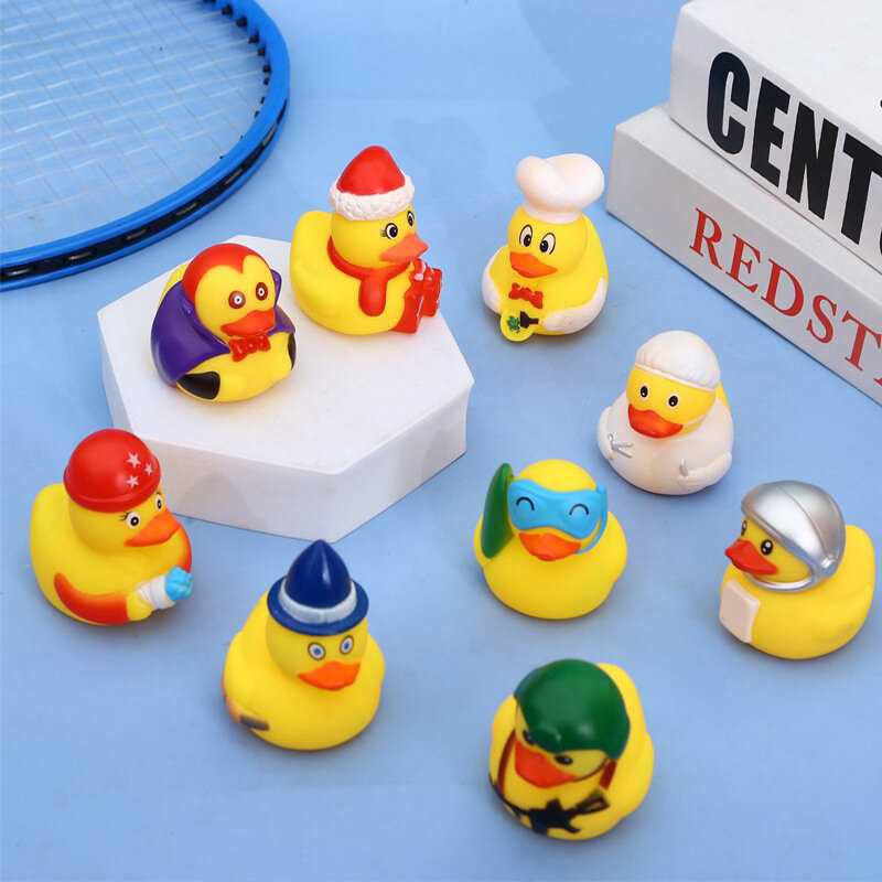 Egzotyczne gumowa kaczka kaczki z lat zabawka do kąpieli pływające kaczka wanienka do kąpieli zabawka zabawka do kąpieli przyjęcie prysznicowe upominki prezent dla małych dzieci chłopców dziewczynka
