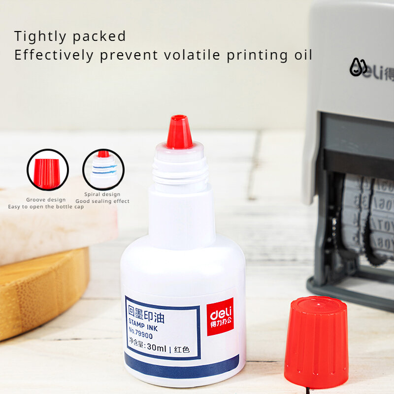 Deli Stamp Oil 30ML for Invoices Contracts  Financial Office Stamp Pad Ink  Single Bottle Pack