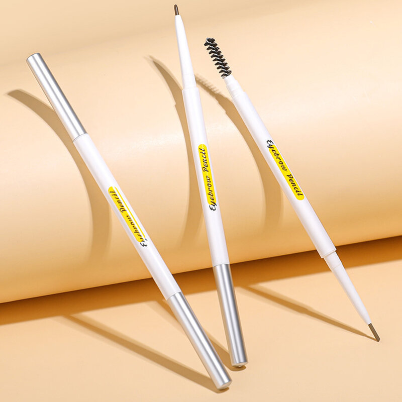 Lápis de sobrancelha impermeável de duas cabeçadas, não desbotamento, não manchas, ferramentas de pintura multiuso, caneta estéreo, 5 cores