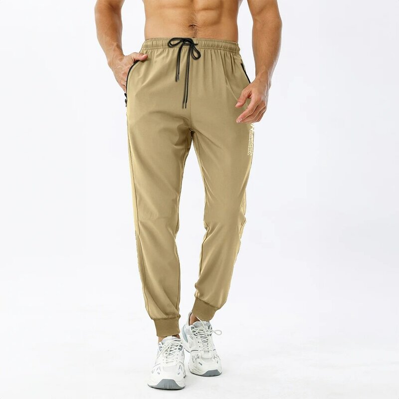 Pantalones de chándal con cremallera y bolsillo para hombre, ropa ajustada para entrenamiento de fútbol y trotar, a la moda, novedad