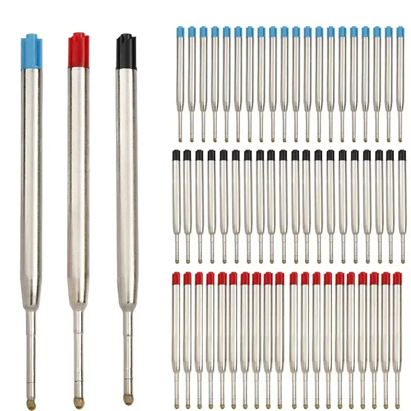 قلم حبر جاف لإعادة تعبئة أقلام باركر ، قضبان حبر متوسط وأزرق وأحمر وأسود للكتابة ، أدوات مكتبية ، ل: 7.5 ، 10 نقاط ، 20