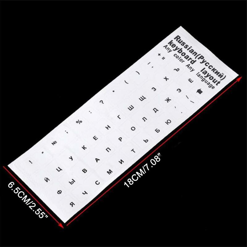 Russische Transparante Toetsenbord Stickers Taal Alfabet Zwart Wit Label Voor Computer Pc Stofbescherming Laptop Accessoires