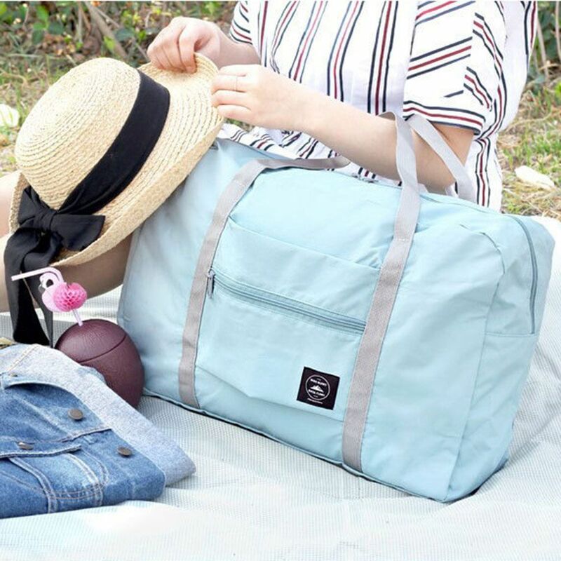 Bolsa de lona grande y portátil para hombre y mujer, bolsa de viaje impermeable, organizador de equipaje, bolsa de almacenamiento plegable