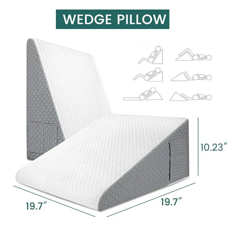 Wedge Pillow for Sleeping Acid Reflux After Surgery Triangle Elevated Pillow for Bedside Dormitory Office Air Layer Memory Foam