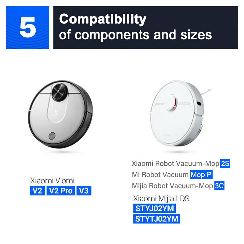 Filtro HEPA,pano de esfregão,para Xiaomi 2S,3C,Mi Robot Vacuum Mop P,STYJ02YM,XMSTJQR2S, acessórios de substituição do aspirador de pó Mijia, escova principal, escova lateral, peças de reposição para casa
