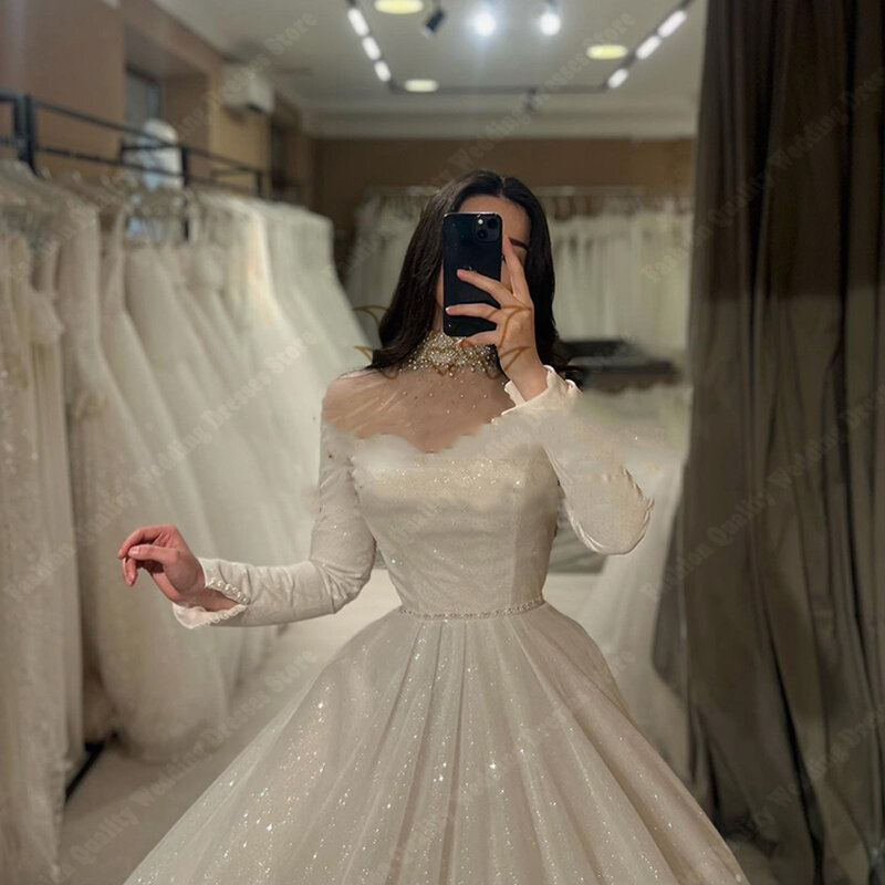 Женское атласное свадебное платье It's yiiya, черное ТРАПЕЦИЕВИДНОЕ ПЛАТЬЕ с длинными рукавами и блестками на лето 2024
