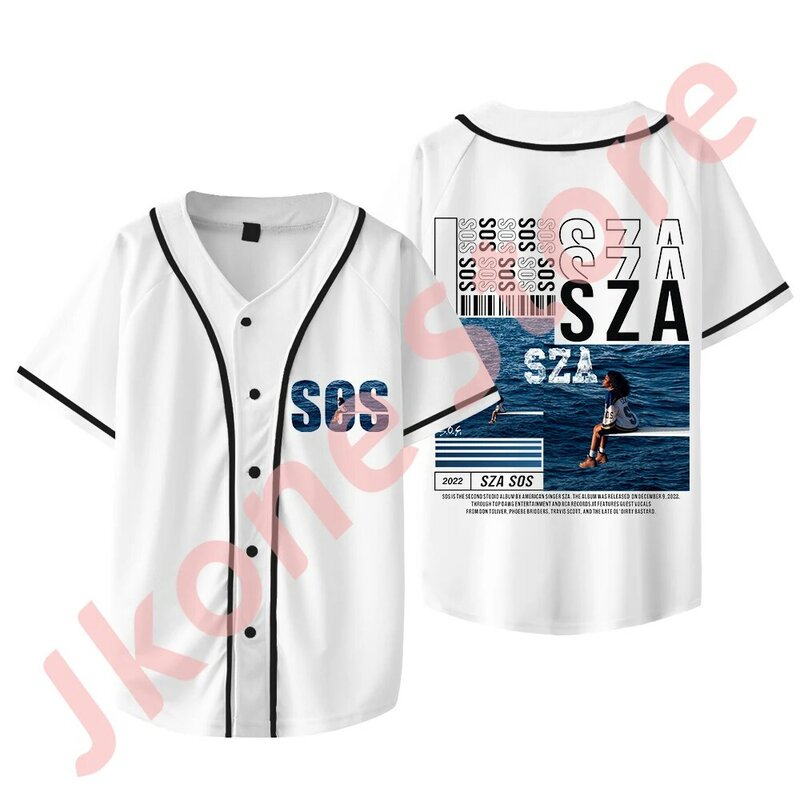 SZA 북아메리카 투어 머치 저지, 코스프레 유니섹스 패션, 캐주얼 반팔 티셔츠, 야구 재킷