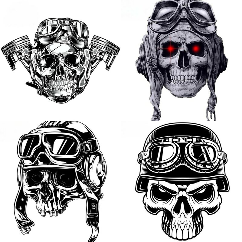 Adesivi per Auto Pilot Skull decalcomania in vinile accessori per moto Auto Funny Skeleton Skull Stickers Car Styling casco tronco decalcomania