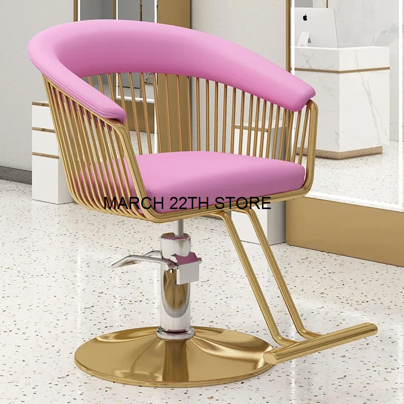 Barbershop Salon Barber Chair Luxury Comfort Gold girevole Design sedia da barbiere bellezza parrucchiere Cadeira De Barbeiro Furniture