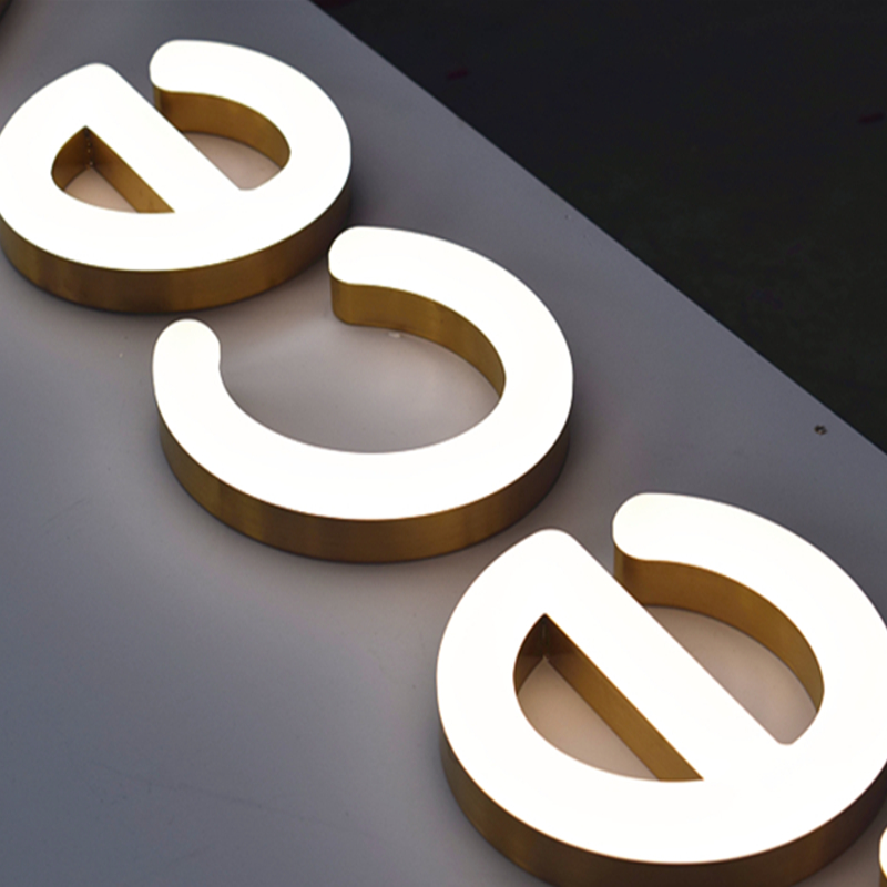 Numéros de maison LED en acrylique 3D personnalisés, enseigne au néon en acier inoxydable, document doré, éclairage frontal 216.239., extérieur