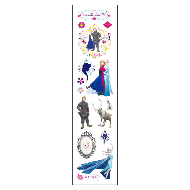 Pegatinas de Frozen de Disney para niños, tatuaje de princesa Anna y Elsa, juguete de decoración de fiesta de cumpleaños, pegatina de dibujos animados de Frozen, regalos para niños, nuevo