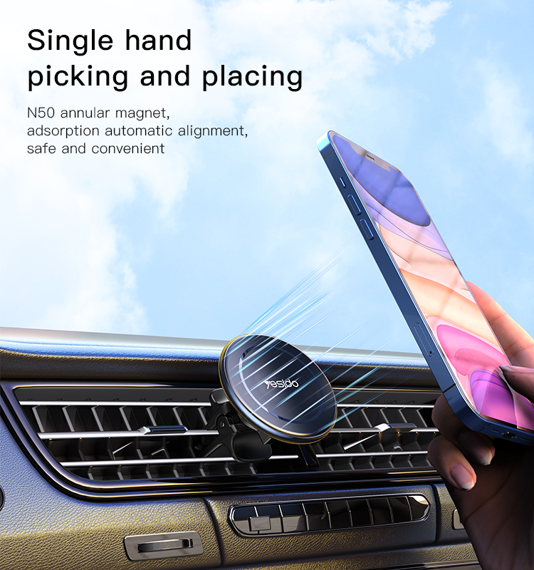 Supporto per telefono da auto per iPhone Samsung Xiaomi supporto per telefono magnetico a 360 gradi supporto per telefono da auto con supporto per sfiato