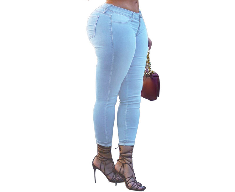 Calça jeans feminina de cintura alta rasgada, jeans feminino, roupa de mulher, estilo de rua, moda
