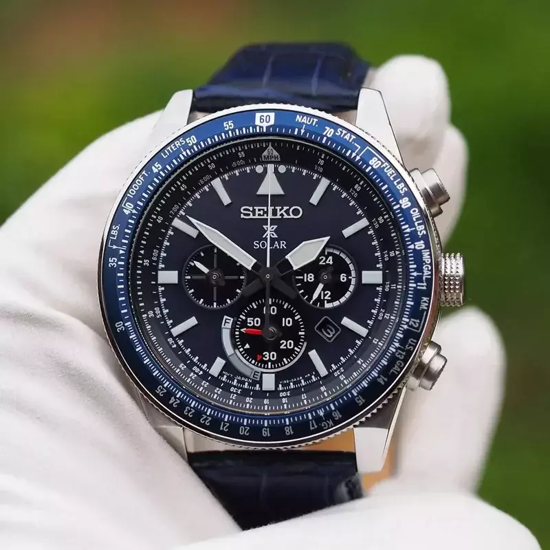 Biznesowy zegarek męski Seiko luksusowy zegarek ze stali nierdzewnej wielofunkcyjna z kodem rozrządu wodoodporny 6 wysokiej klasy skórzany zegarek kwarcowy
