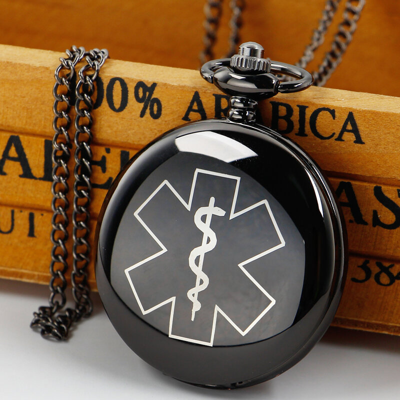 Scepter and Snake Design Personalized Creative Necklace Quartz Pocket Watch Vintage Charm White Dial Pendant Chain Clock