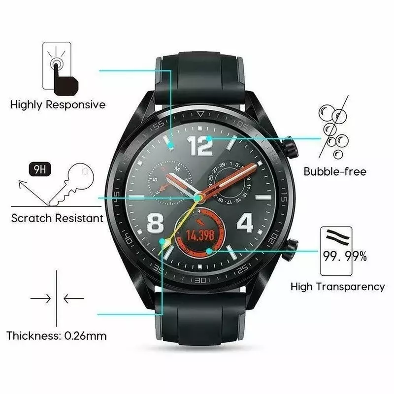 Szkło hartowane do Huawei Watch GT 2 3 GT2 GT3 Pro 46mm GT Runner Smartwatch ochrona ekranu przeciwwybuchowe akcesoria filmowe