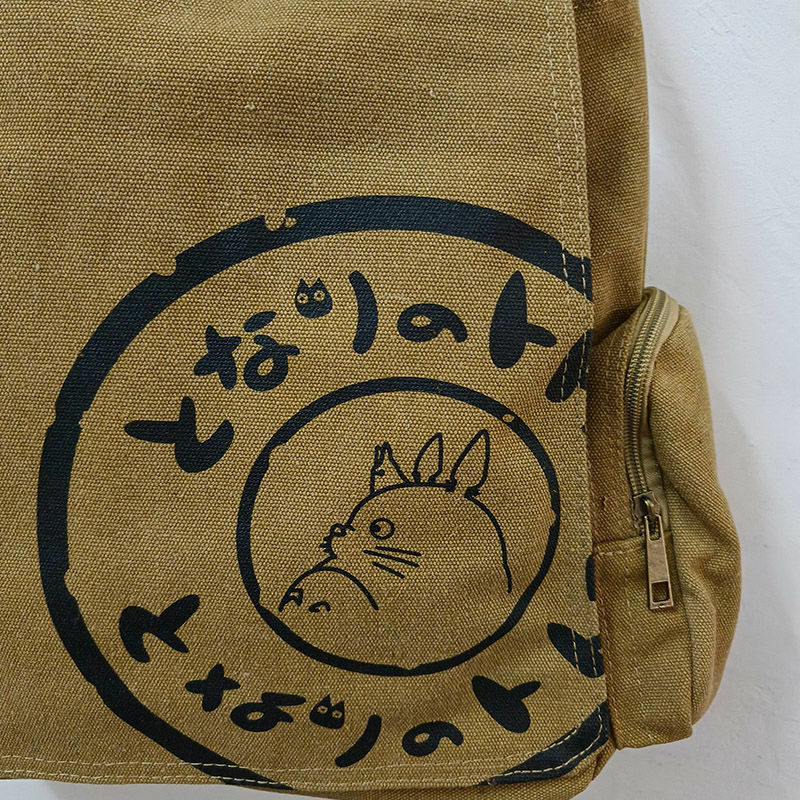 Bolsa de ombro anime para homens e mulheres, estilo japonês, lona chinchila, bolsa mensageiro, bolsa de estudante, gato dragão desenho animado