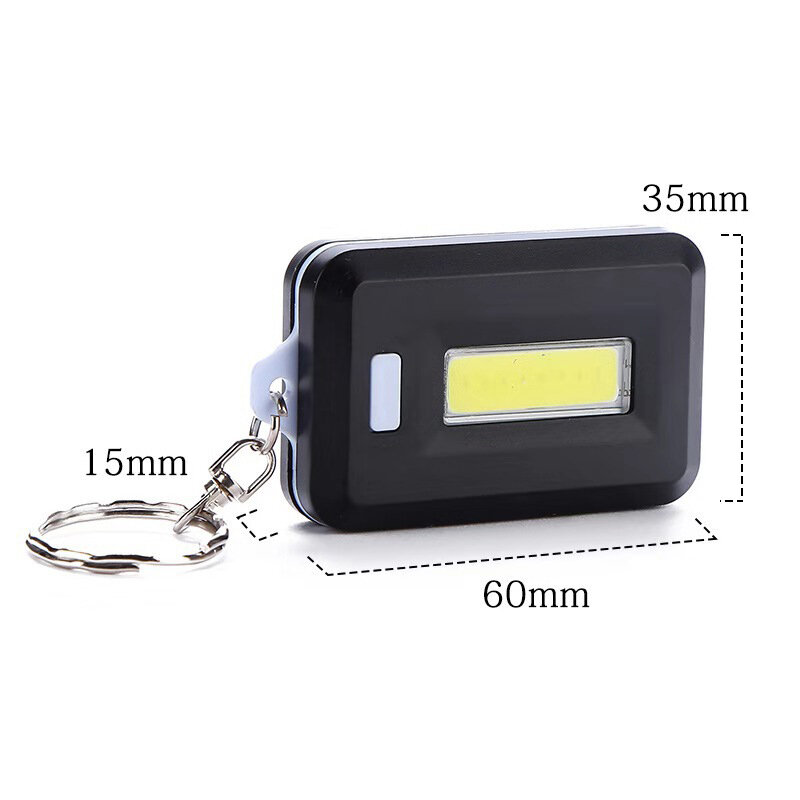 Mini Portable COB Flashlight Emergency Keychain Light 3 Modes Key Ring Torch Waterproof Work Light Camping Light Pocket Lantern