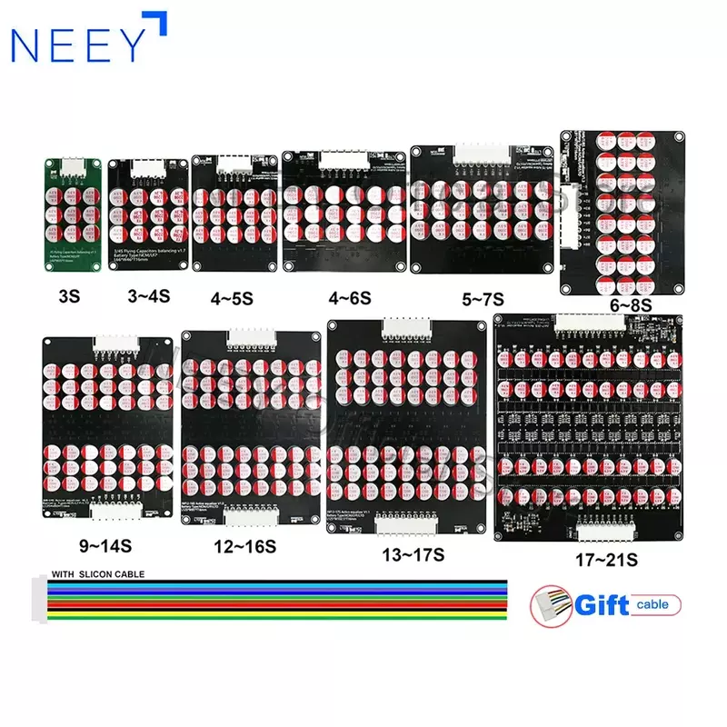 NEEY penyeimbang Equalizer aktif 5A 3S 4S 5S 6S 7S 8S 10S12S 14S 16S 17S 18S 19S 20S 21S Lifepo4/Lipo/LTO kapasitor energi baterai