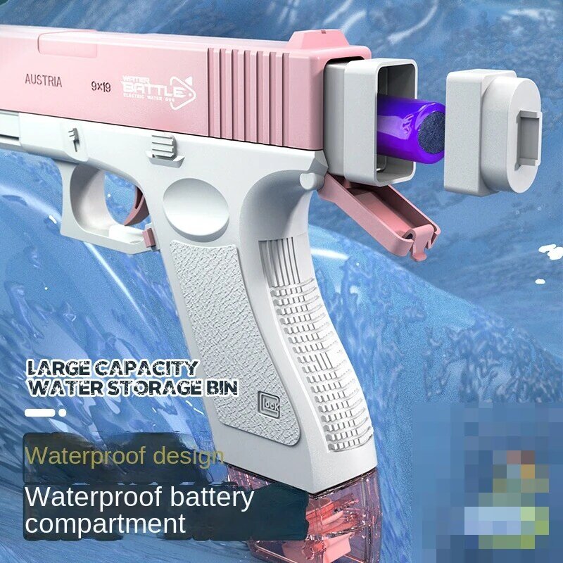 ปืนฉีดน้ำไฟฟ้าต่อเนื่องปืนฉีดน้ำของเล่นเด็กชายหาดกลางแจ้งฤดูร้อนของเล่นต่อสู้2024ใหม่