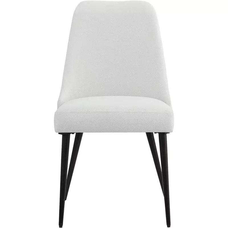 Ball & Cast solutions.com-Ensemble de 2 chaises de cuisine et de bureau avec pieds en métal, ivoire
