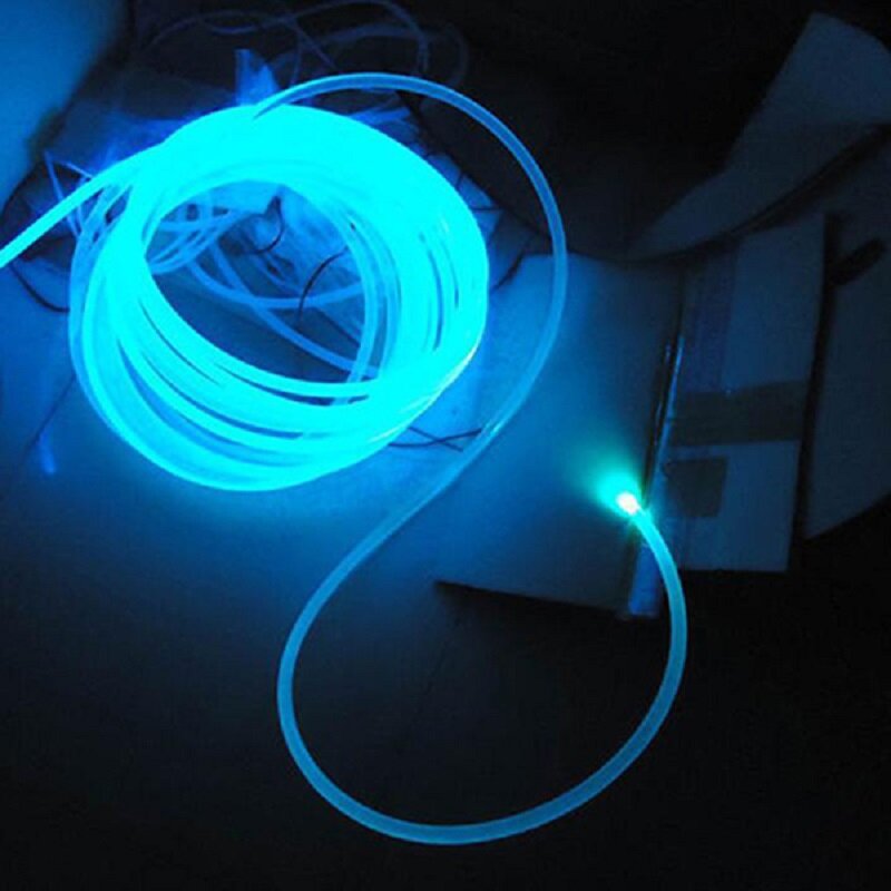 Cable de fibra óptica con brillo lateral PMMA para coche, luces LED brillantes de 1M de largo, 1,5mm/2mm/3mm de diámetro, E2S
