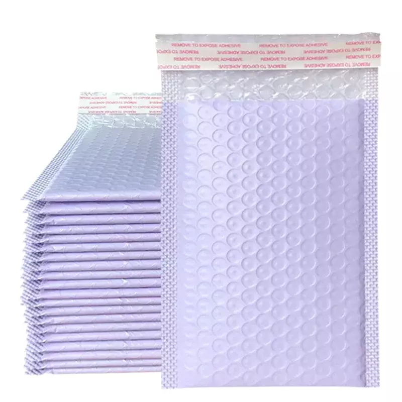 ซองไปรษณีย์แบบบับเบิ้ลฟองโพลีฟองกันกระแทกแบบปิดด้วยตัวเองถุงของขวัญสีชมพู/สีม่วง10ชิ้นถุงบรรจุภัณฑ์สำหรับใส่หนังสือ