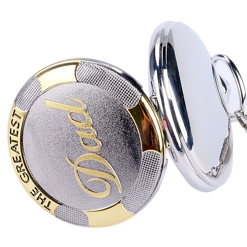 Silberne und goldene Retro-Stil Tasche Quarzuhr Vater beste Geschenk Mode Taschenuhr