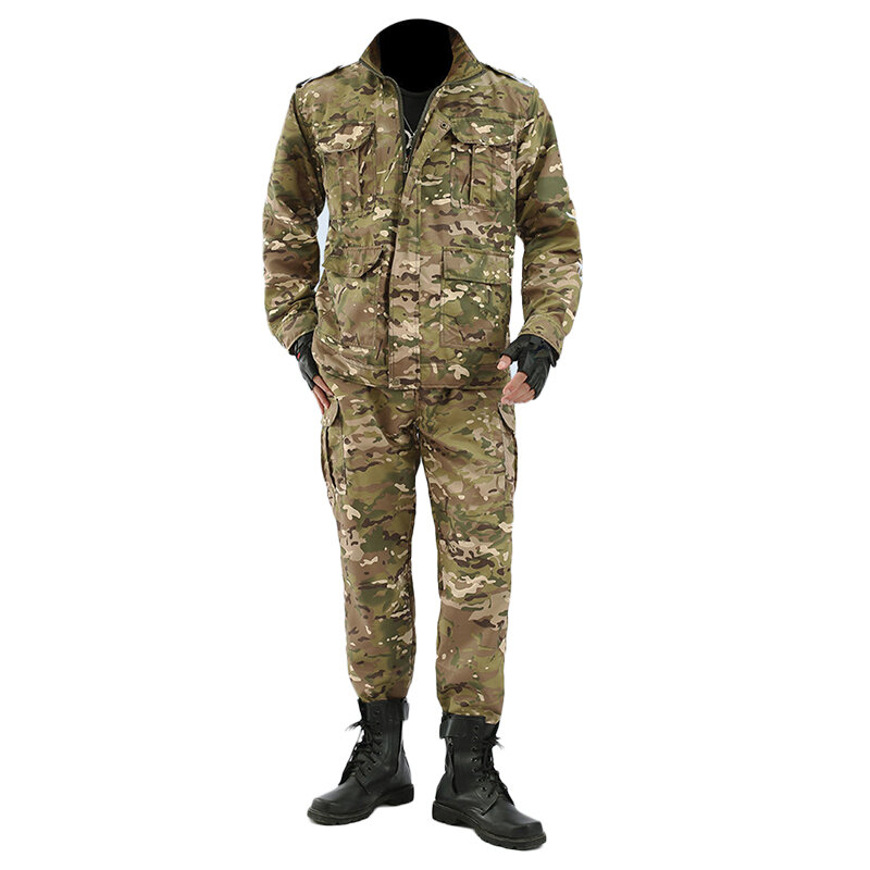 Men's Spring Summer Uniform Outdoor Camouflage Suit Black Python Pattern Wear-resistant Overalls Labor Insurance Clothes