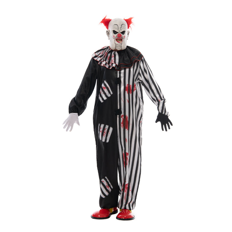 Snailify Griezelig Clown Kostuum Voor Mannen Halloween Bloedige Circus Clown Jumpsuit Nar Rollenspel Fancy Dress Volwassen Enge Maskers