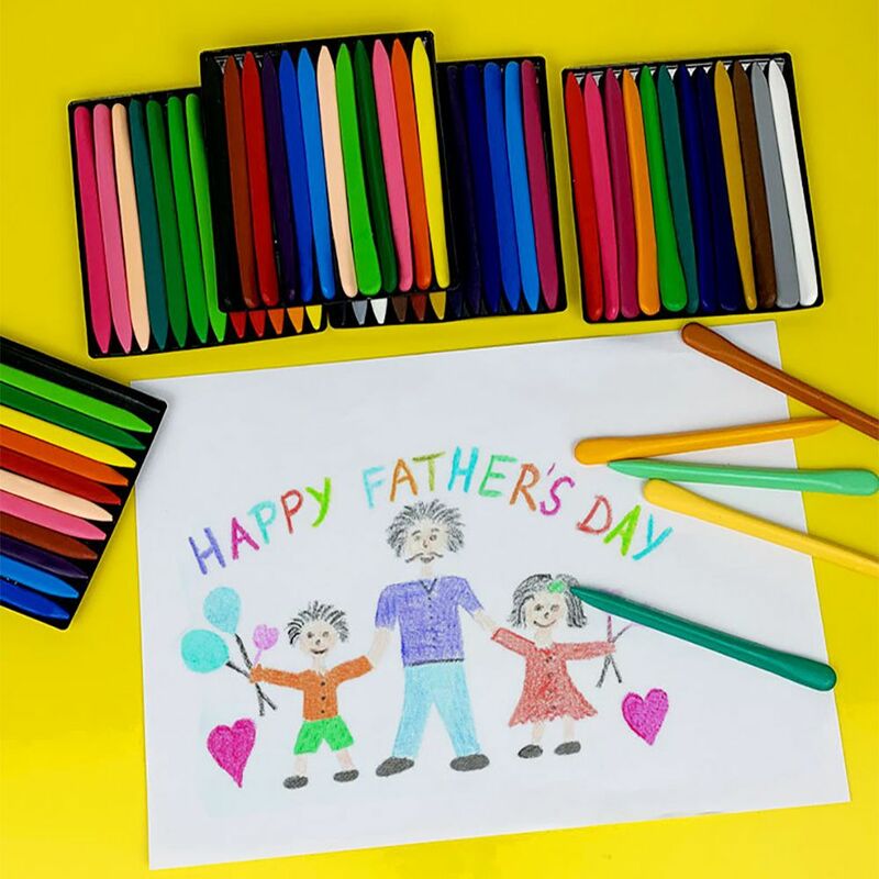 6/12/24/36 Colors Do Not Dirty Hands Plastic Crayon Erasable Washable Painting Tools Triangular Shaped Plastic