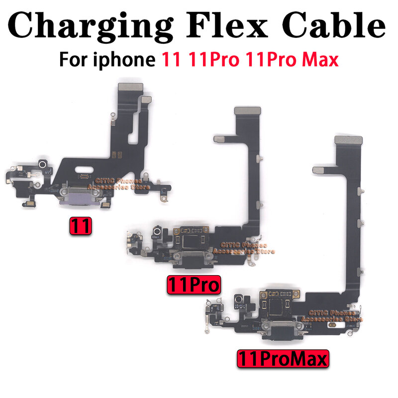 USB 충전 포트 플렉스 케이블, 마이크 포함 도크 충전기 커넥터, 아이폰 X XS MAX XR 11 12 13 미니 14 플러스 15 프로 맥스, 1 개