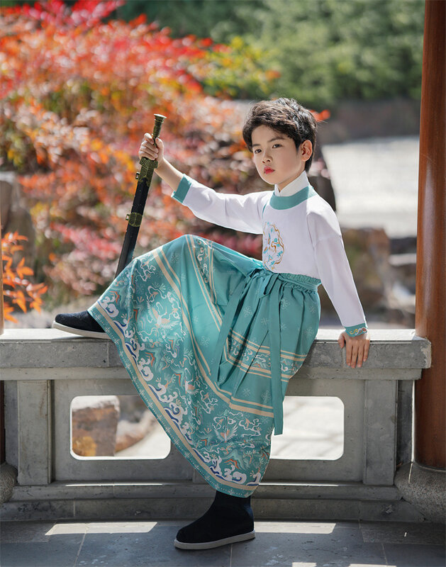 Hanfu-vestido tradicional chino para niños, traje Tang folclórico antiguo para bebé y niña, traje de baile, ropa de fiesta de año nuevo
