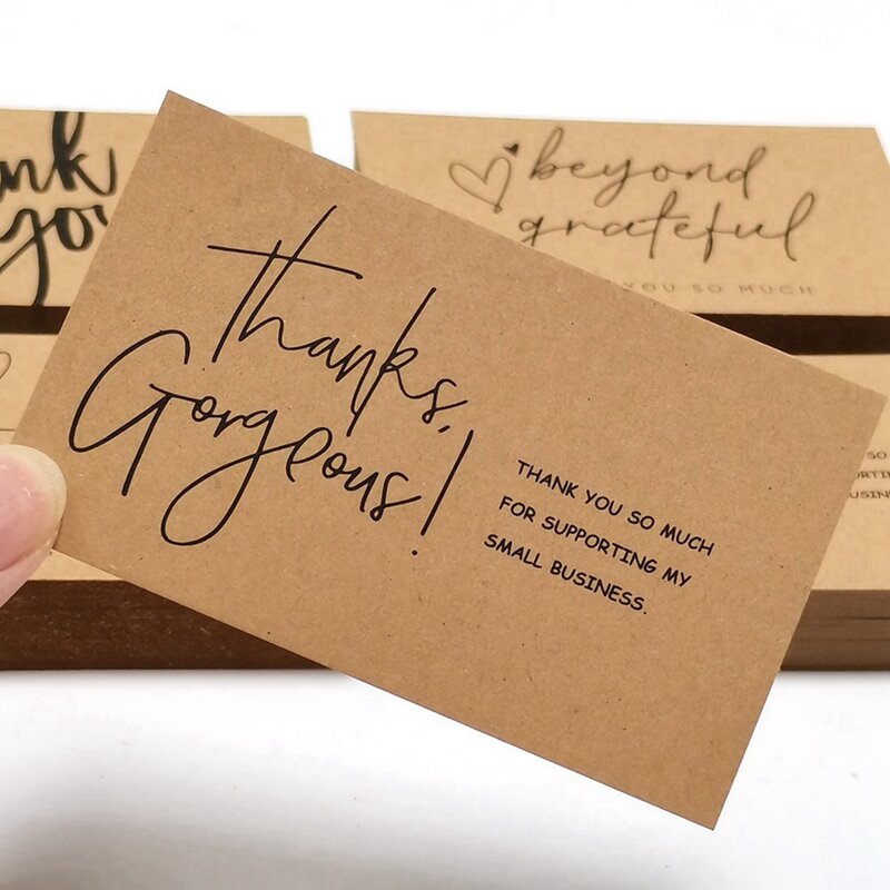 Biglietti di ringraziamento in carta Kraft squisita da 240 pezzi, per biglietti di ringraziamento regalo per piccole imprese
