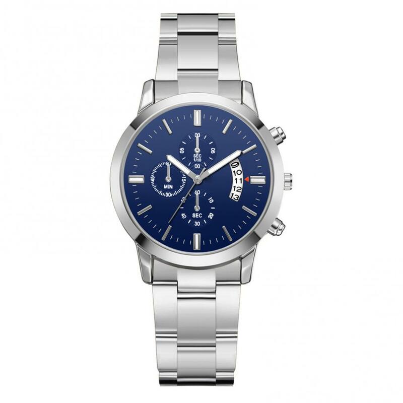 Einfache lässige Männer Business Stahl armband Schnalle Datum Quarz analoge Armbanduhr hochpräzise Uhr relojes para hombres