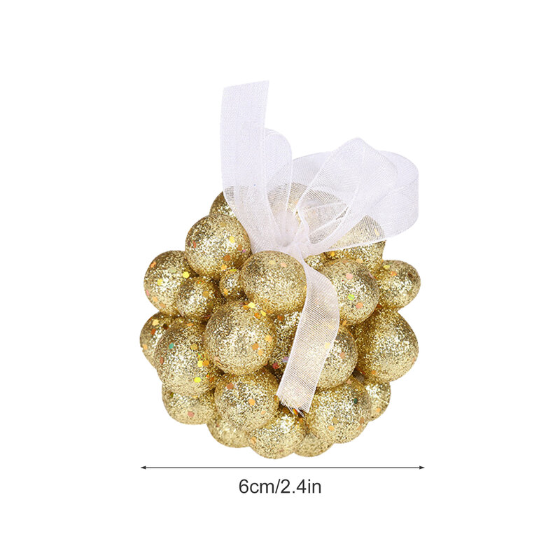 Блестящие рождественские шарики в виде золотого порошка диаметром 6 см, подвесные украшения для торговых центров, праздников, вечеринок, домашнего декора «сделай сам»