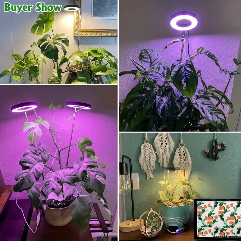 Лампа для роста растений, с автоматическим таймером, USB