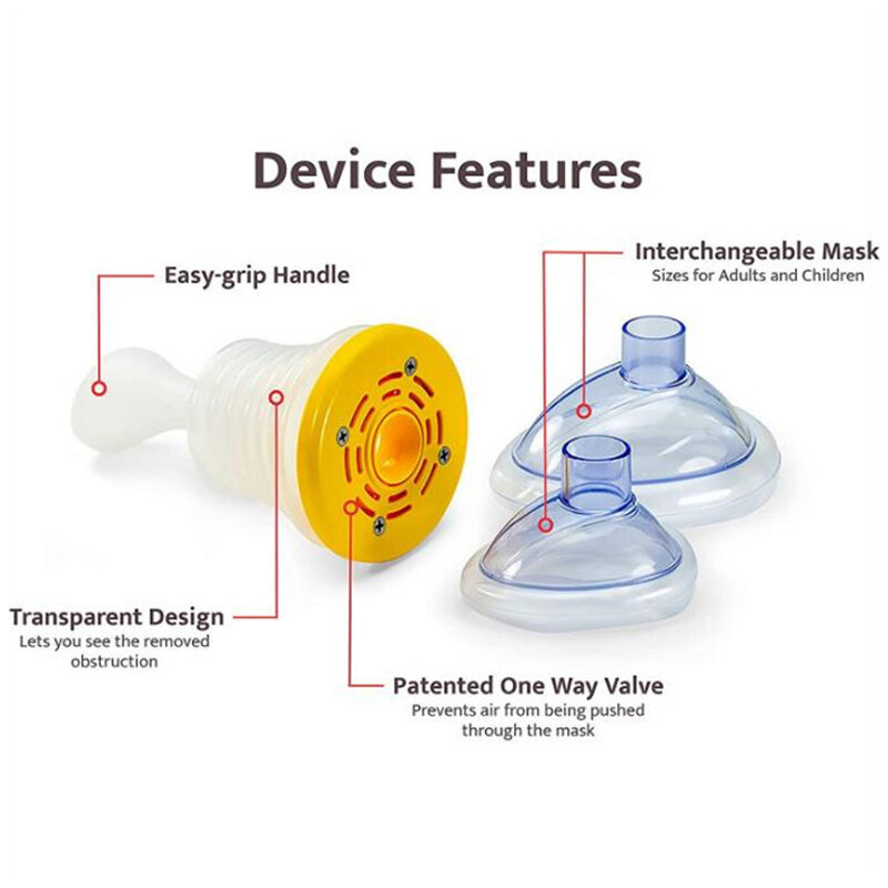 가방이 있는 질식 구조 응급 처치 키트, 질식 방지 장치, 성인 어린이 마스크, 가정용 간단한 구조