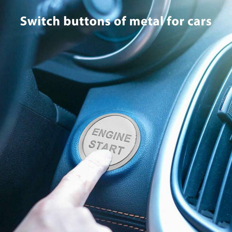 Botón de arranque y parada del motor de Metal, accesorios interiores automotrices, botón protector de encendido, botón sin llave