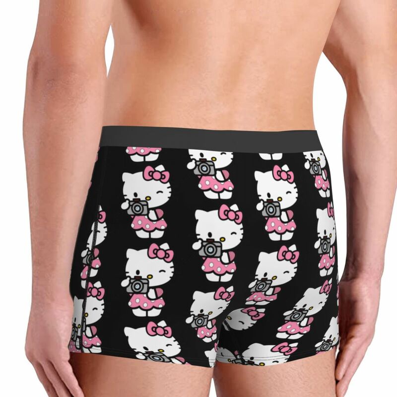Hello Kitty Boxer Shorts For Homme 3D Printed Sanrio Underwear Panties Briefs Breathable Underpants