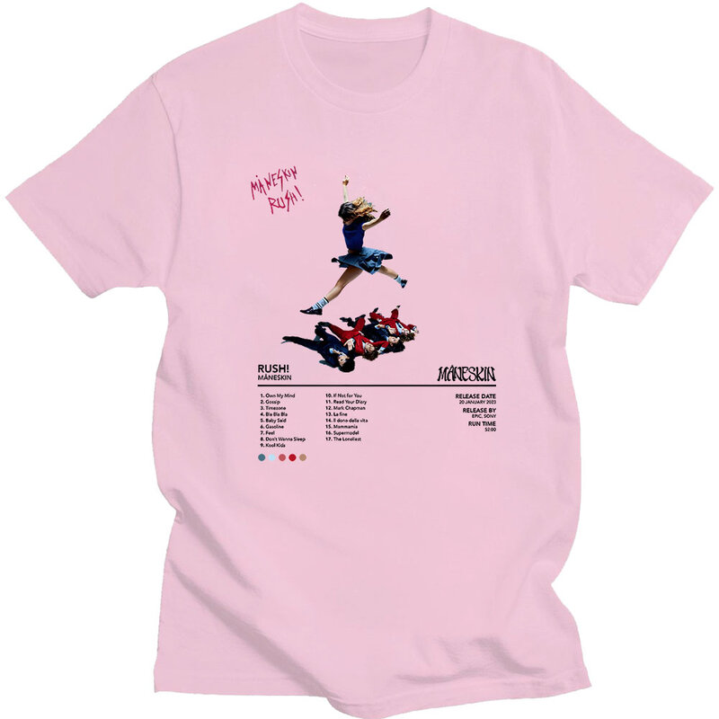 Maneskin Rush T-Shirt Kurzarm Gothic Punk T-Shirt für Frühjahr/Sommer koreanischen Stil Harajuku Camiseta Hombre Retro-Kleidung