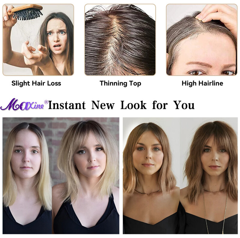 100% натуральные человеческие волосы Remy, Срединная часть, Омбре, коричневые, золотые человеческие волосы для женщин с зажимом для филировки волос в верхней части