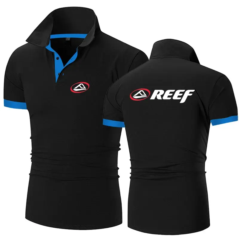REEF Logo-Polo con estampado para hombre, camiseta de manga corta transpirable, Top informal de negocios, gran oferta, Verano
