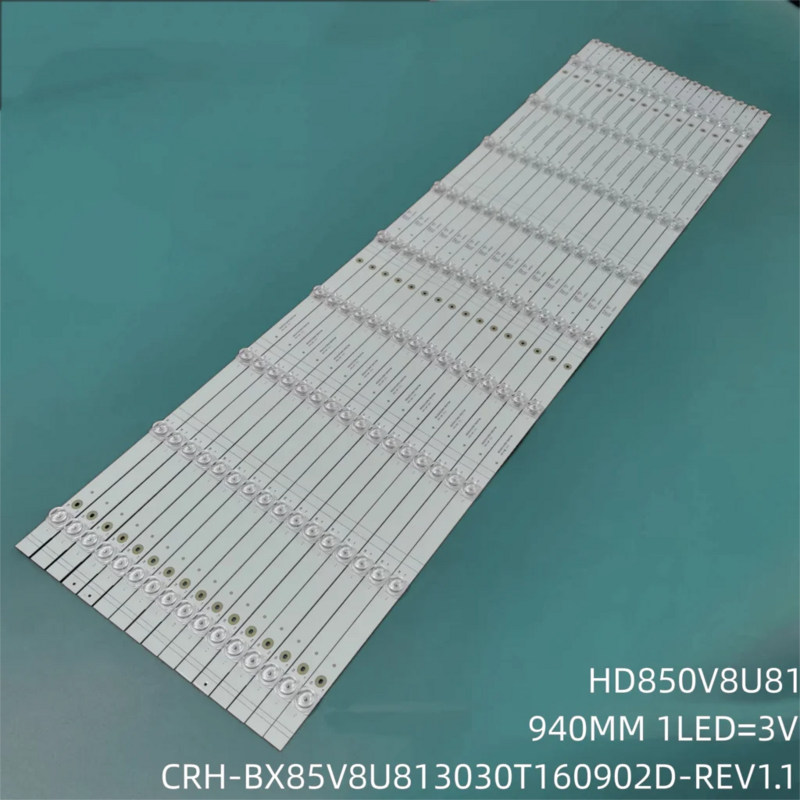 Bande de rétroéclairage LED 16 pièces pour Hisense 85E7F SVH850A07 HD850V8U81 2020021302 85H6570G 85H6510G CRH-BX85V8U813030T160902D-REV1.1