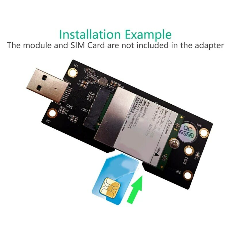 NGFF Tech vers USB 3.0, adaptateur portable, port EpiCard, PCB vert, 3G, 4G, 5G, 3.0, 1 jeu