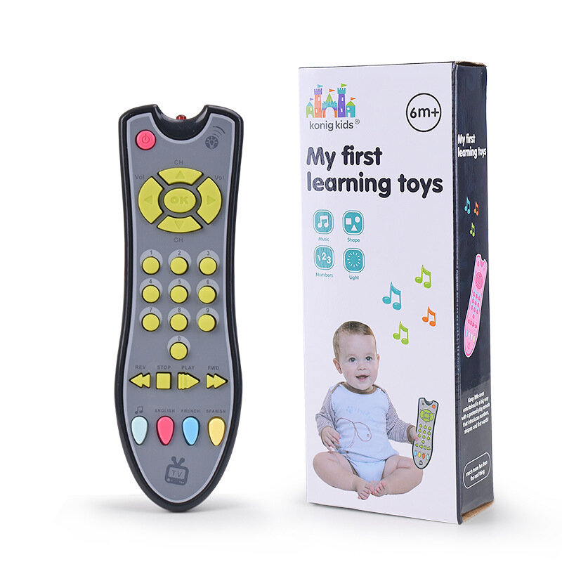 Máquina de aprendizaje eléctrica inteligente para niños, juguete educativo para niños pequeños, función temprana, Control remoto de TV, luz, juego móvil Musical, regalo
